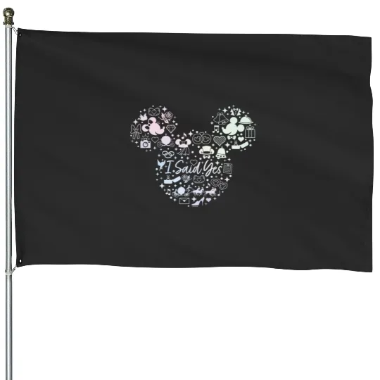 Disney I Said Yes Engagement Proposal Mickey Head Icon House Flags