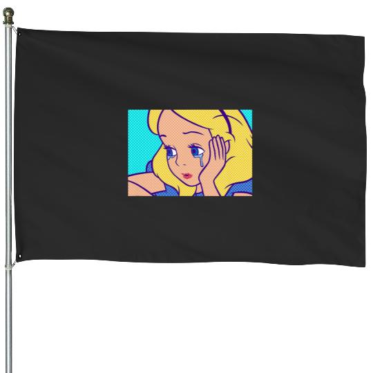 Disney Alice In Wonderland Alice Crying Sad House Flags