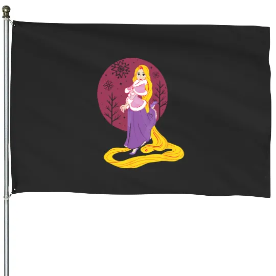 Disney Princess Rapunzel Tangled Winter Holiday Christmas House Flags