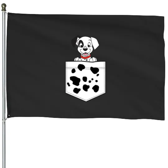 Disney 101 Dalmatians Patch Puppy Dotted Pocket Logo House Flags