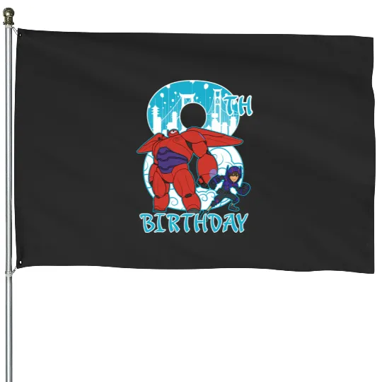 Disney Big Hero 6 Baymax Hiro 8th Birthday Graphic House Flags