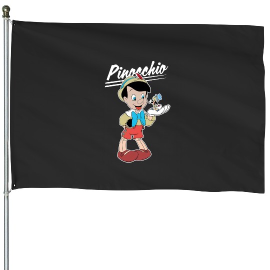Retro Disney Pinocchio and Jiminy Cricket House Flags