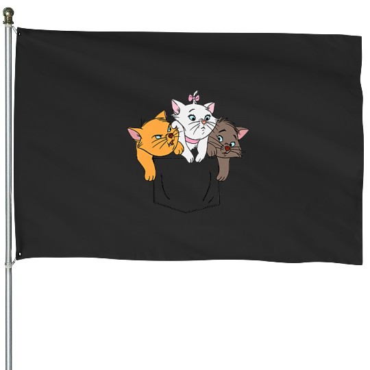 Disney The Aristocats Adorable Kittens Trio Faux Pocket Logo House Flags