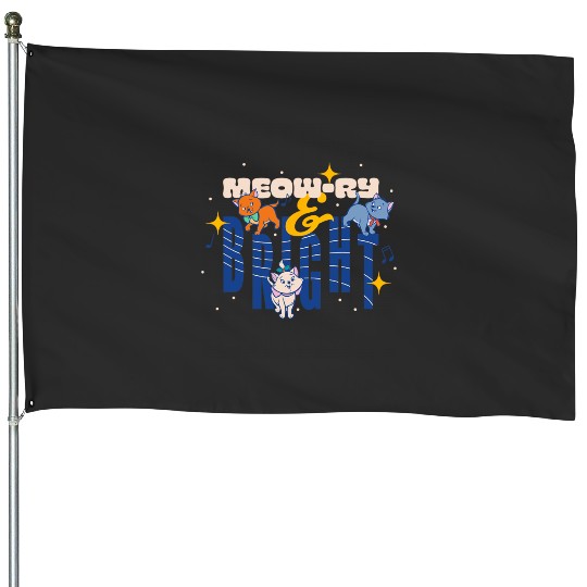 Disney The Aristocats Christmas Meow-ry & Bright Musical House Flags