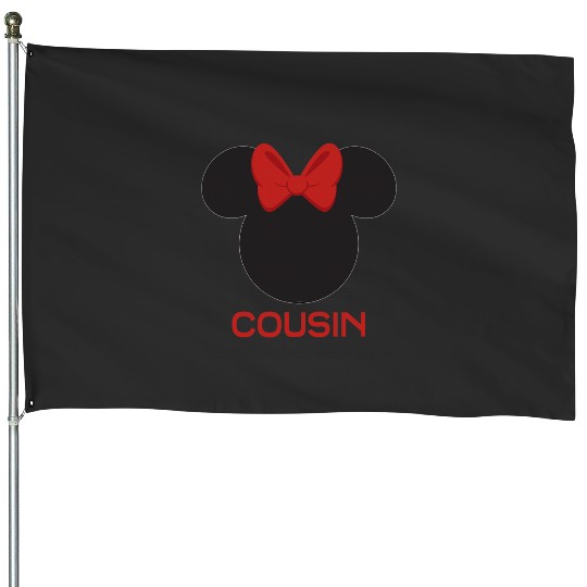 Disney Minnie Mouse Red Bow Icon Cousin Family House Flags