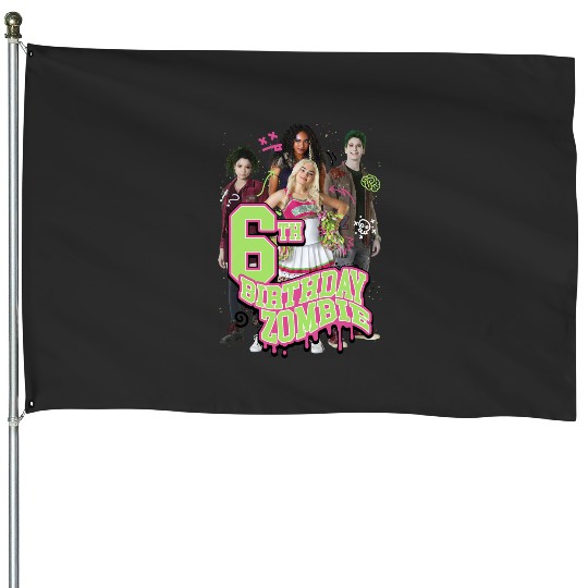 Disney Zombies 6th Birthday Zombie Group Poster House Flags