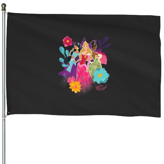 Disney Princess Jasmine Aurora and Tiana Strong at Heart House Flags