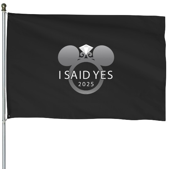 Disney I Said Yes 2025 Engagement Ring Proposal Mickey House Flags