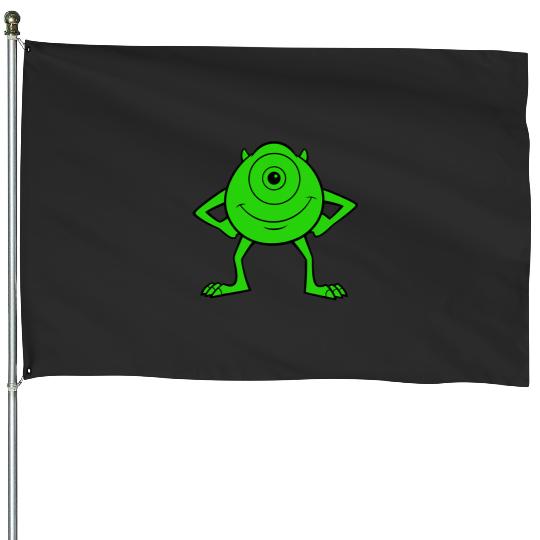 Disney Pixarss Monsters Inc. Mike Wazowski Cyclops Retro House Flags