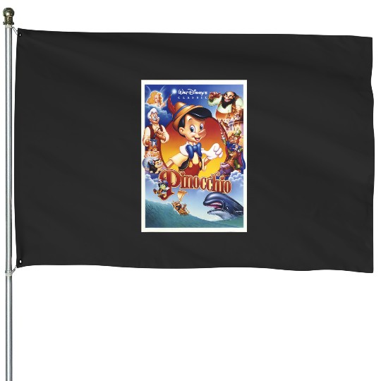 Disney Pinocchio Movie Poster Group Shot House Flags