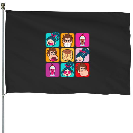 Disney Wreck-It Ralph Vanellope Ralph & Desserts Panels House Flags