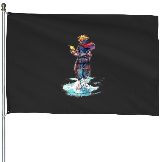 Disney Kingdom Hearts Sora Keyblade Hero Faded Starfish House Flags