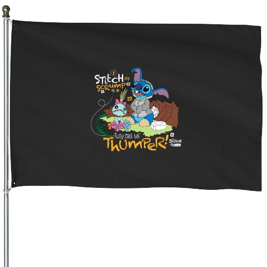 Disney 100 Stitch in Costume Bambi They Call Me Thumper House Flags