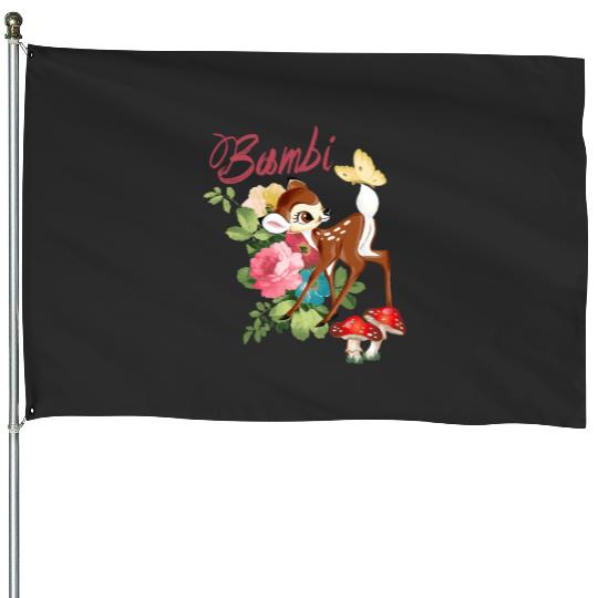 Disney Bambi Cute And Playful Watercolor Retro Portrait House Flags