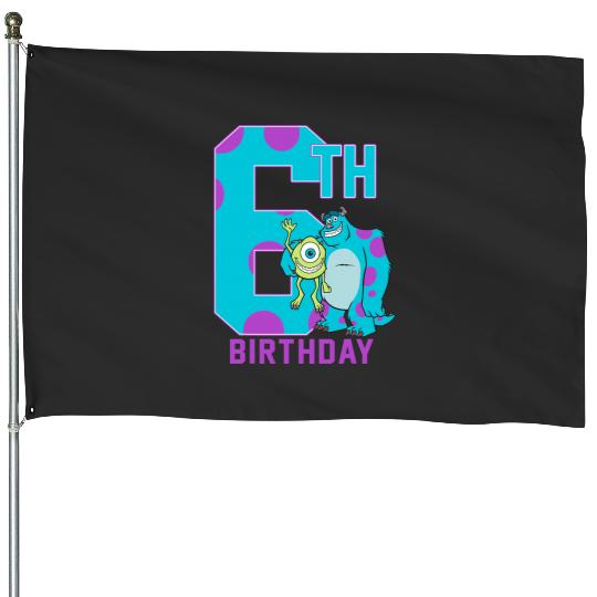Disney Pixars Monsters Inc. Mike Sully Happy 6th Birthday House Flags