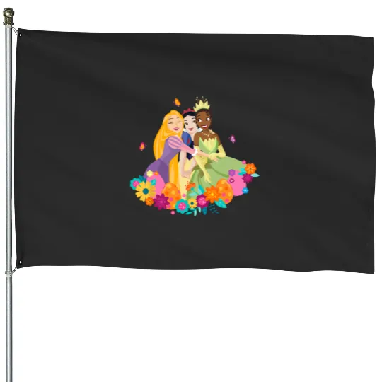 Disney Princess Rapunzel Snow White Tiana Spring Easter Eggs House Flags