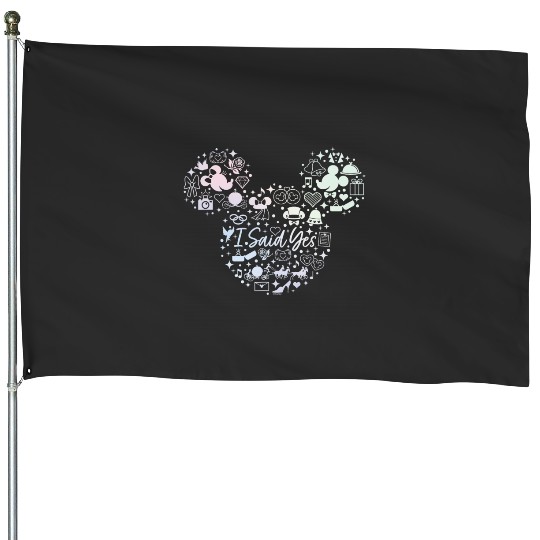 Disney I Said Yes Engagement Proposal Mickey Head Icon House Flags