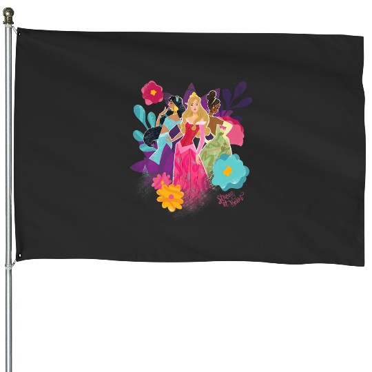 Disney Princess Jasmine Aurora and Tiana Strong at Heart House Flags