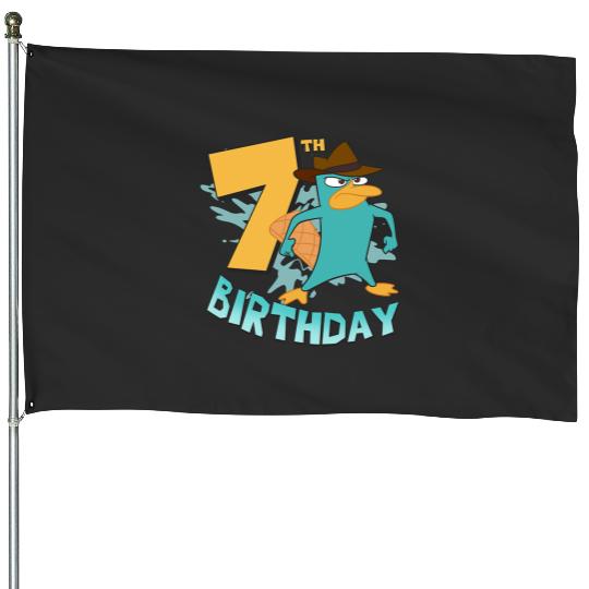 Disney Phineas and Ferb 7th Birthday Perry The Platypus House Flags