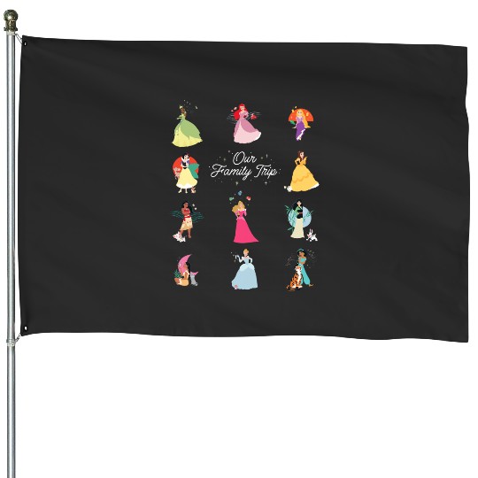 Disney Princess Our Family Trip Vacation Travel Holiday House Flags