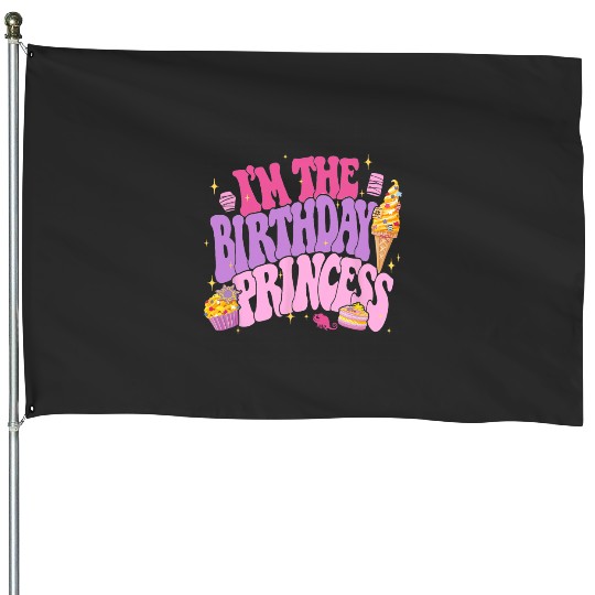 Disney Princess I'm The Birthday Princess Rapunzel Text Logo House Flags