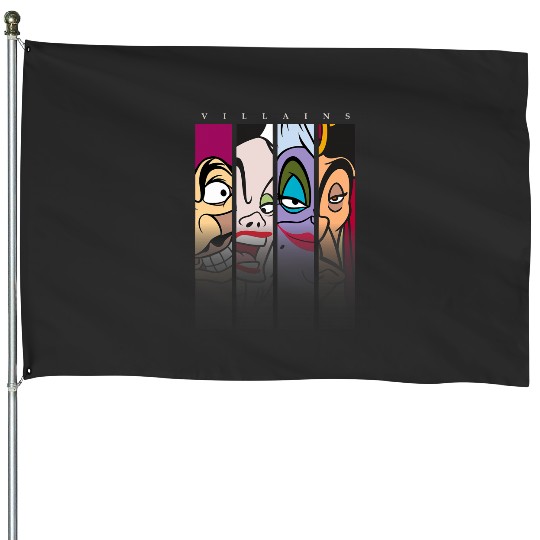 Disney Villains Ursula Captain Hook Cruella Jafar House Flags