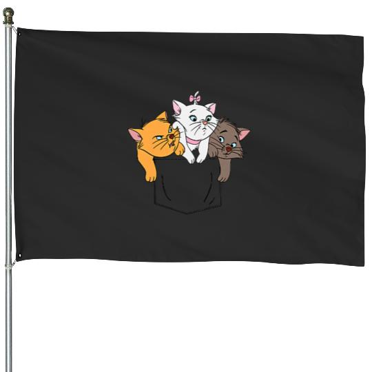 Disney The Aristocats Adorable Kittens Trio Faux Pocket Logo House Flags