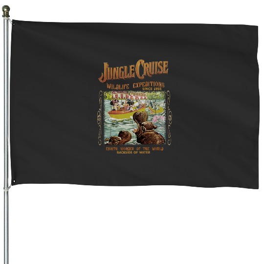 Disney House Flags, Vintage Disney Jungle Cruise Ride House Flags