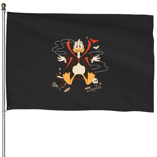 Disney Donald Duck Halloween Scared Silly Vampire House Flags