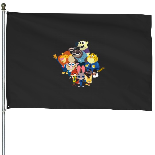 Disney Zootopia The Gang Is All Here Group Shot Portrait House Flags