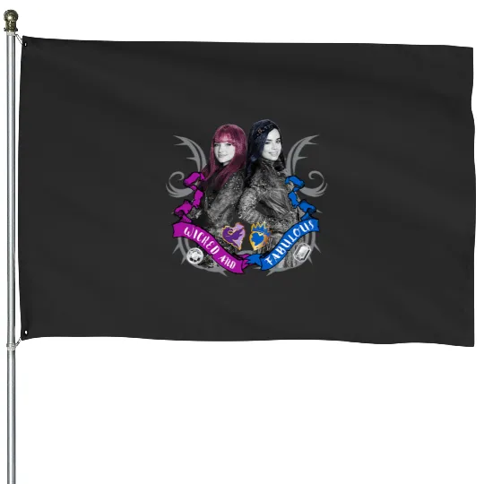 Disney Descendants Mal And Evie Wicked And Fabulous House Flags