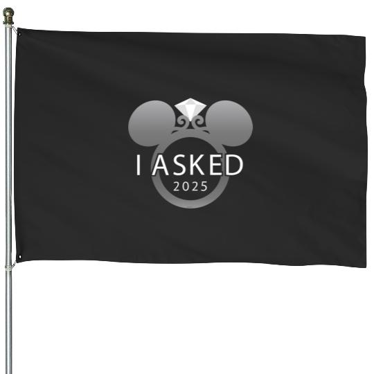 Disney I Asked 2025 Engagement Ring Proposal Mickey House Flags