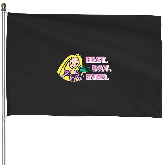 Disney Tangled Rapunzel Pascal Drawing Best Day Ever Logo House Flags