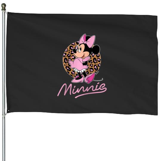 Disney - Minnie Leopard Print Raglan Baseball Tee House Flags
