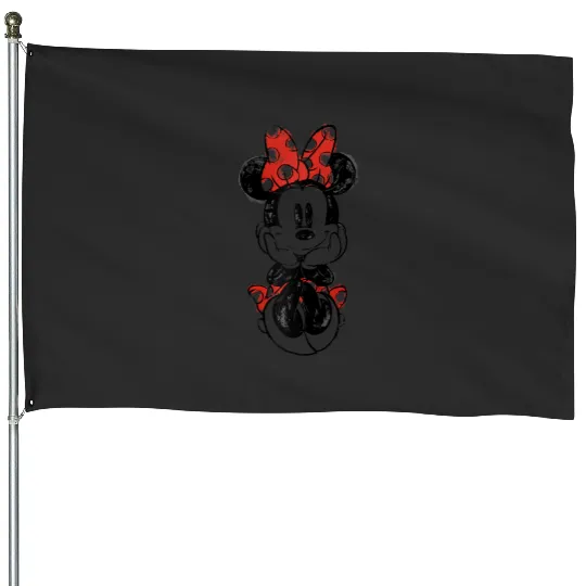 Disney Mickey And Friends Minnie Mouse Doodle Raglan Baseball Tee House Flags