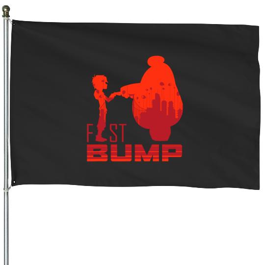 Disney Big Hero 6 Hiro and Baymax Fist Bump Friends House Flags