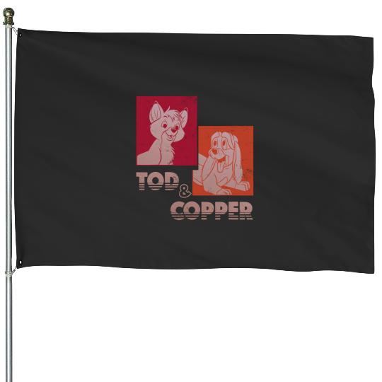 Disney The Fox and The Houndss Tod Copper Retro House Flags