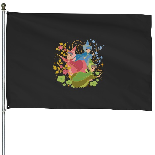 Disney Princess - Sleeping Beauty Flora Fauna Merryweather House Flags