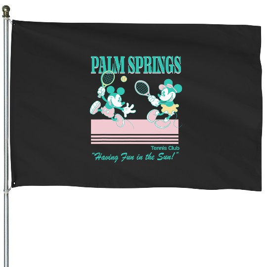 Disney Mickey And Friends Palm Springs Tennis Club Vintagess House Flags