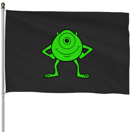Disney Pixarss Monsters Inc. Mike Wazowski Cyclops Retro House Flags