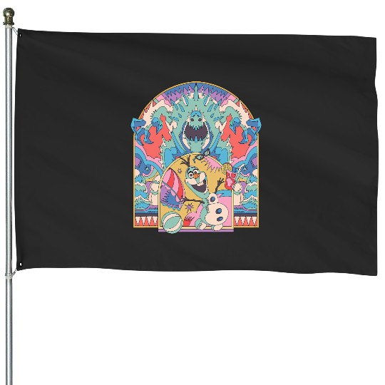 disney frozenss Olaf and Marshmallow Summer Fun House Flags