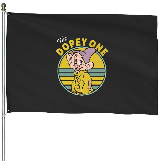 Retro 90s Vintage The Dopey One House Flags, Disney Snow White And Seven Dwarfs House Flags