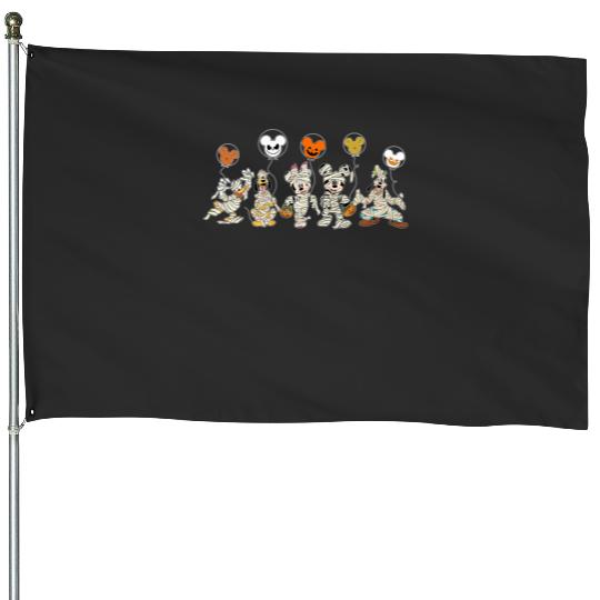 Disney Halloween Skeleton House Flags, Disney Halloween House Flags, Disney Balloon House Flags