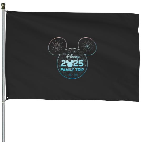 Disney Mickey Mouse Icon Fireworks Vacation Family Trip 2025 House Flags