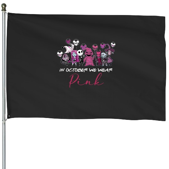 Disney Halloween House Flags, In October We wear Pink, Oogie Boogie 2022