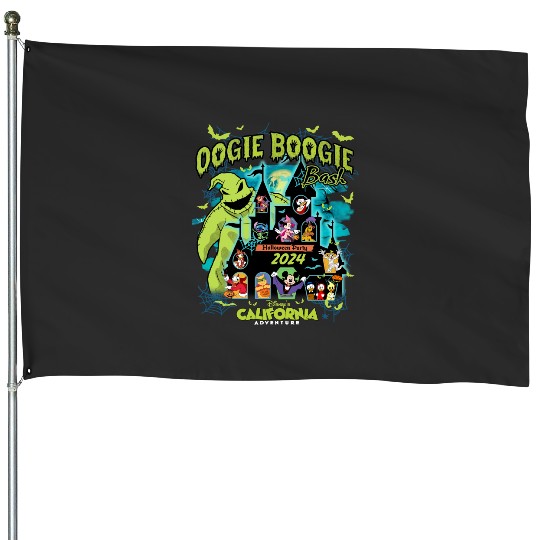 Vintage Oogie Boogie Bash 2024 Halloween Disney castle House Flags, Mickey & friends