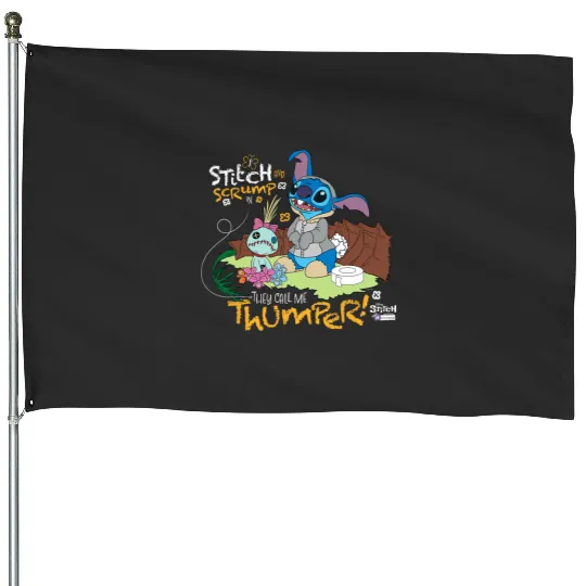 Disney 100 Stitch in Costume Bambi They Call Me Thumper House Flags
