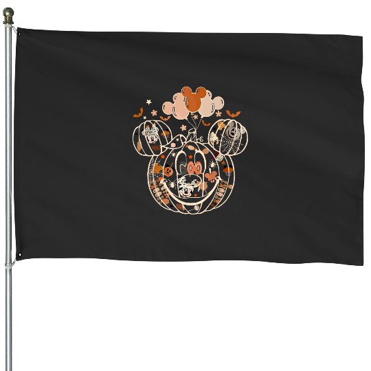 Mickey Pumpkin Halloween House Flags, Disney Spooky Season Halloween House Flags, Disney Halloween Trip House Flags, Disney Fall House Flags, Disney Pumpkin House Flags