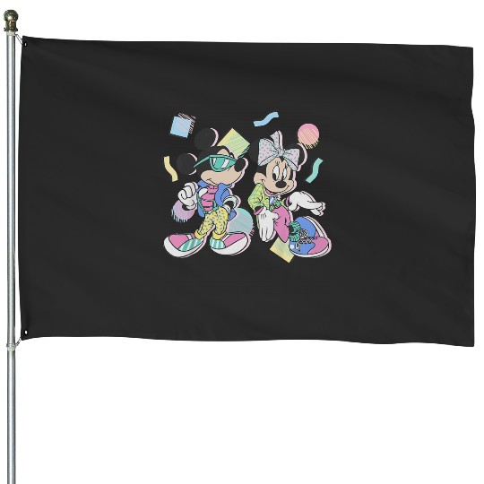 Discover Kids Disney Mickey And Friends Mickey Minnie Retro 80s Youth House Flags