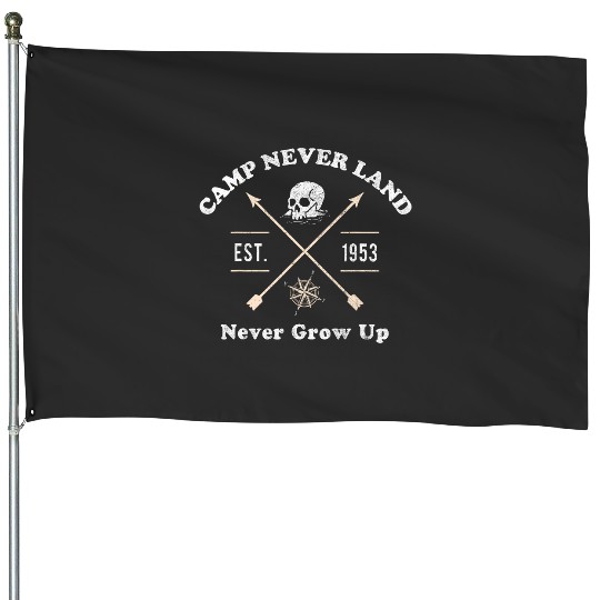 Disney Peter Pan Camp Never Land Est. 1953 Never Grow Up House Flags
